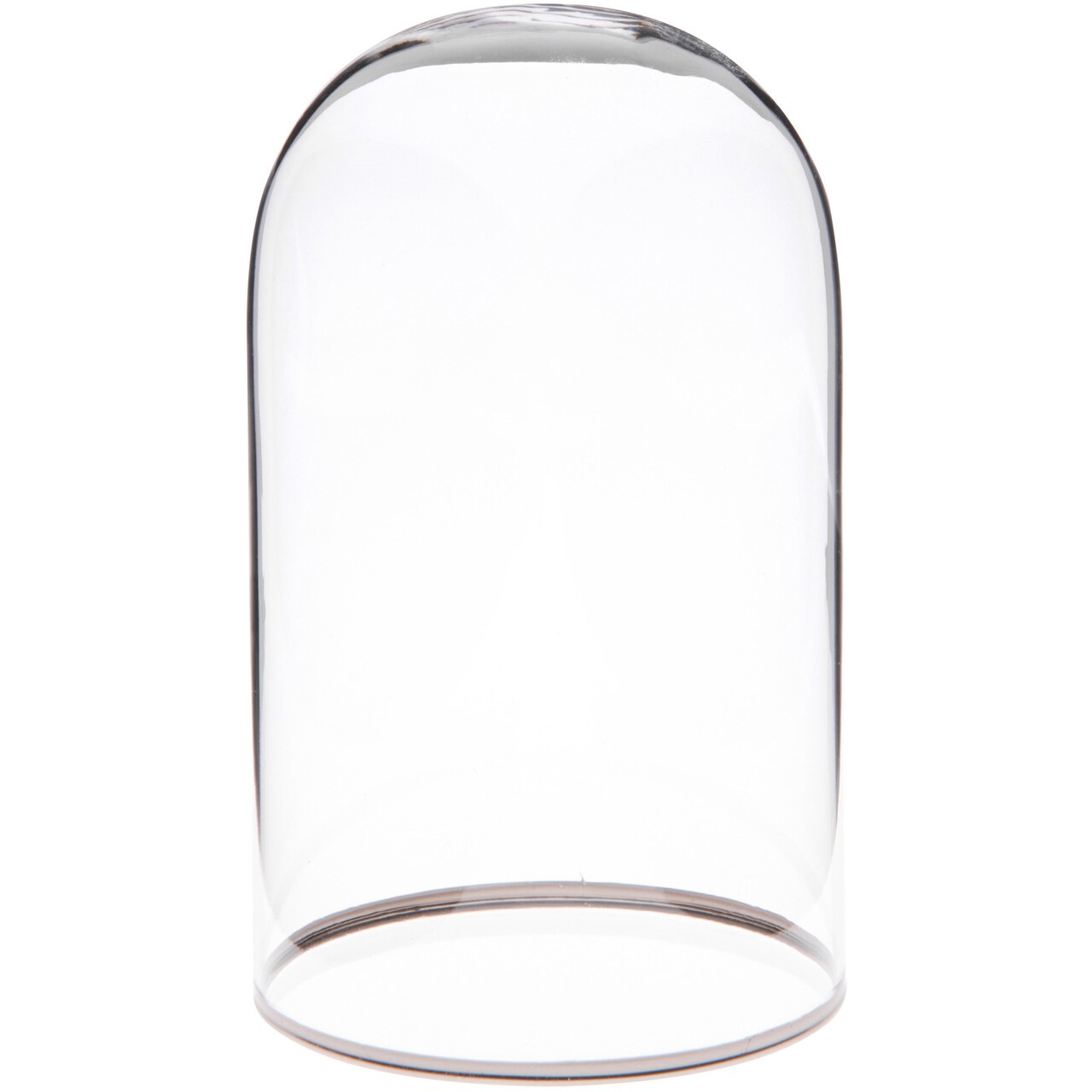 Plymor 3" x 5" Glass Display Dome Cloche with Silver Rim (no Base)